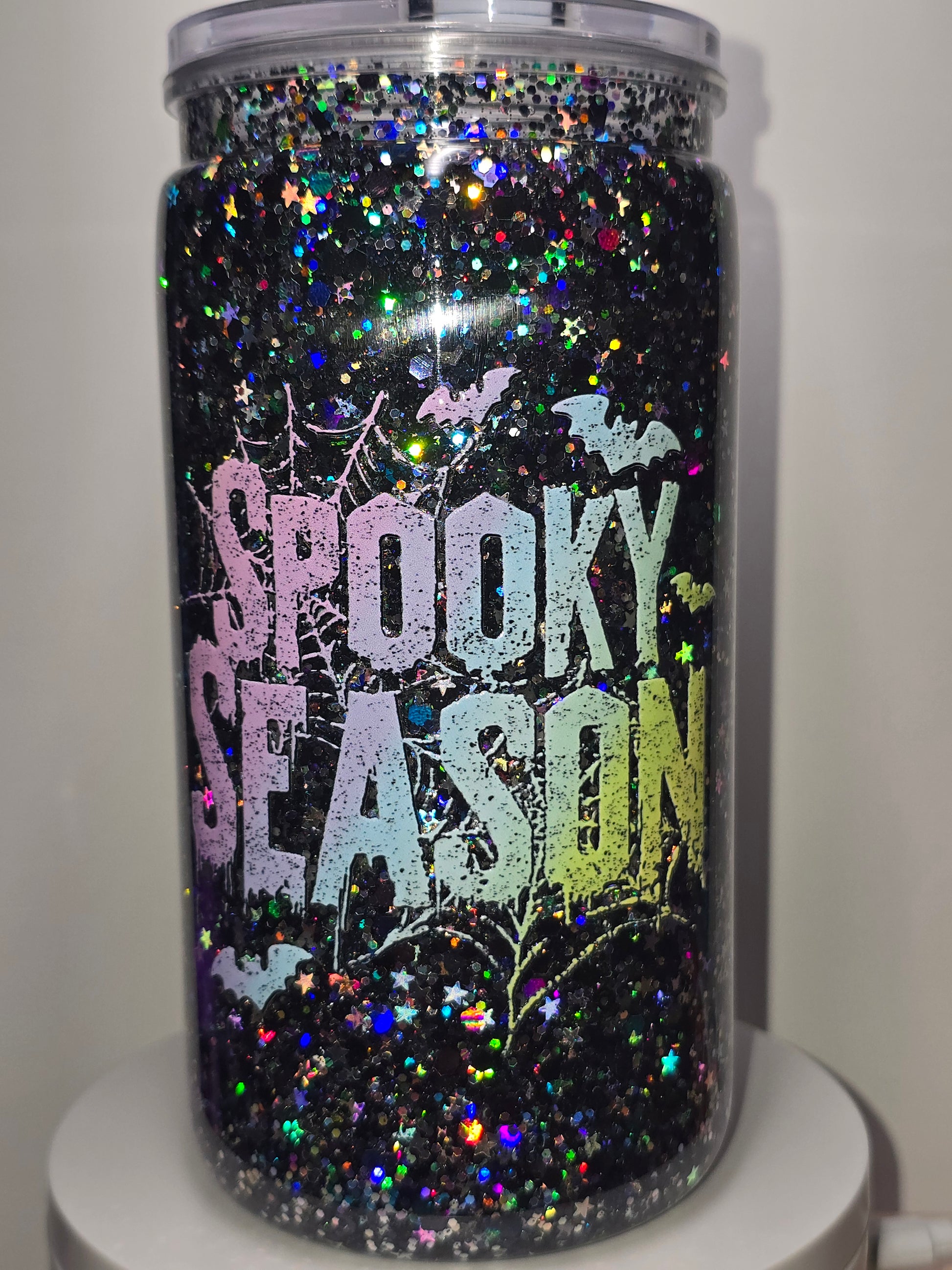 16oz. Snowglobe Tumbler - Suspended Glitter