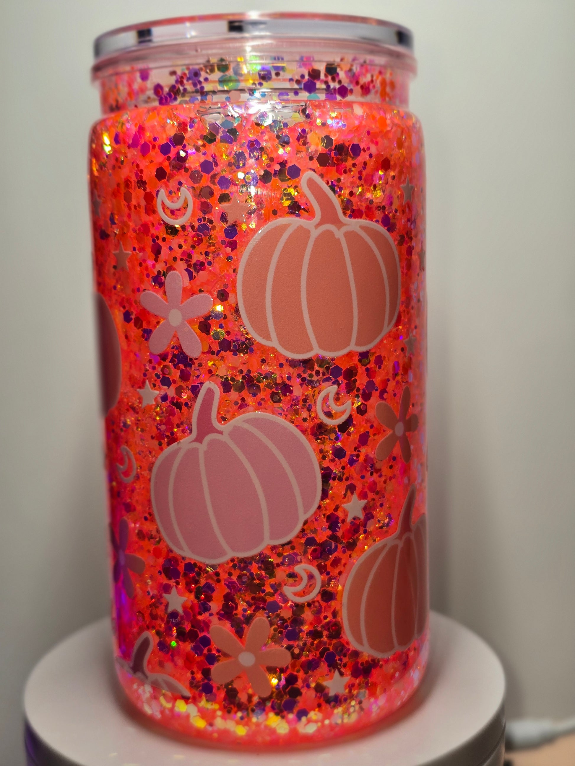 16oz. Snowglobe Tumbler - Suspended Glitter