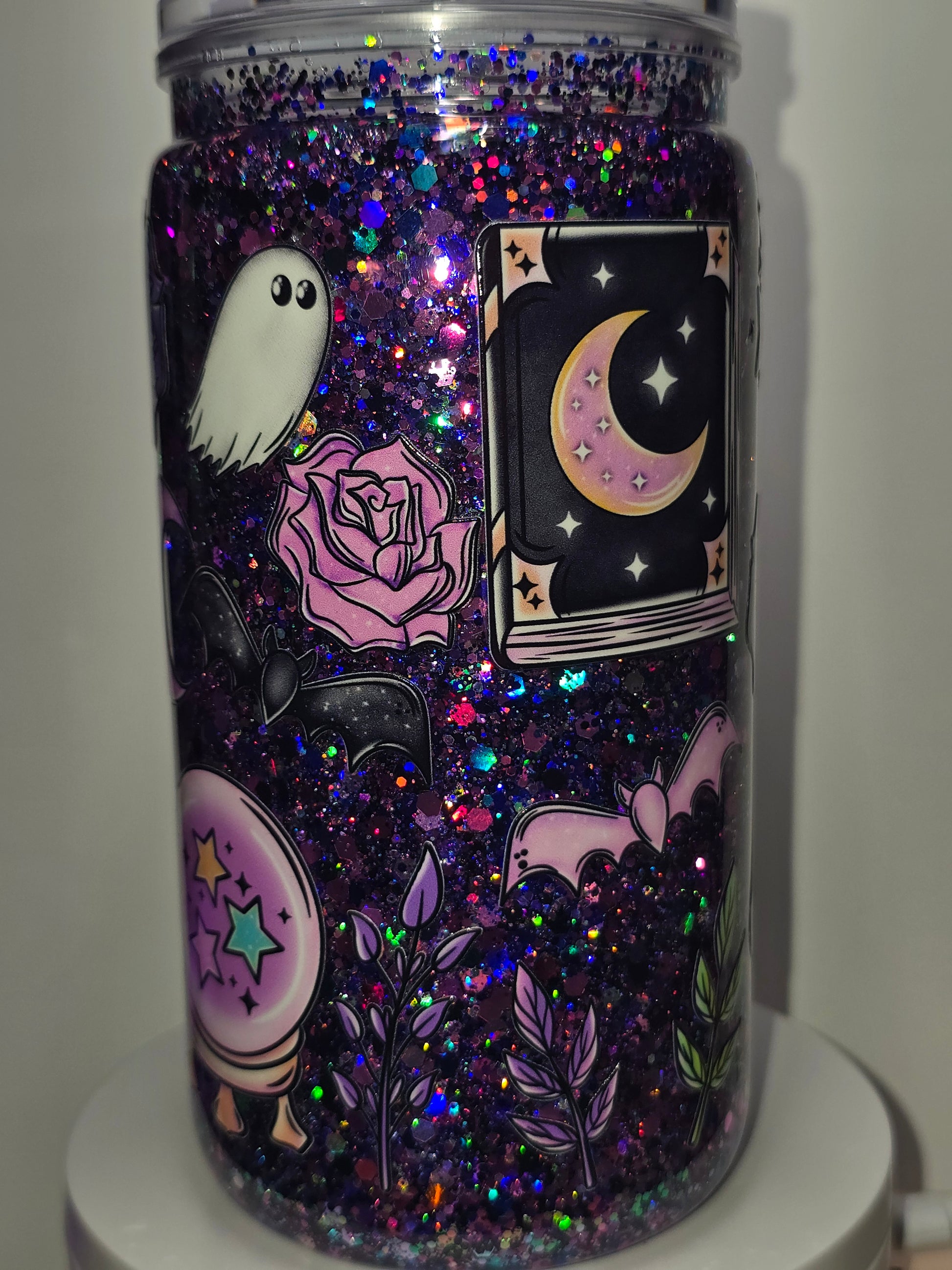 16oz. Snowglobe Tumbler - Suspended Glitter