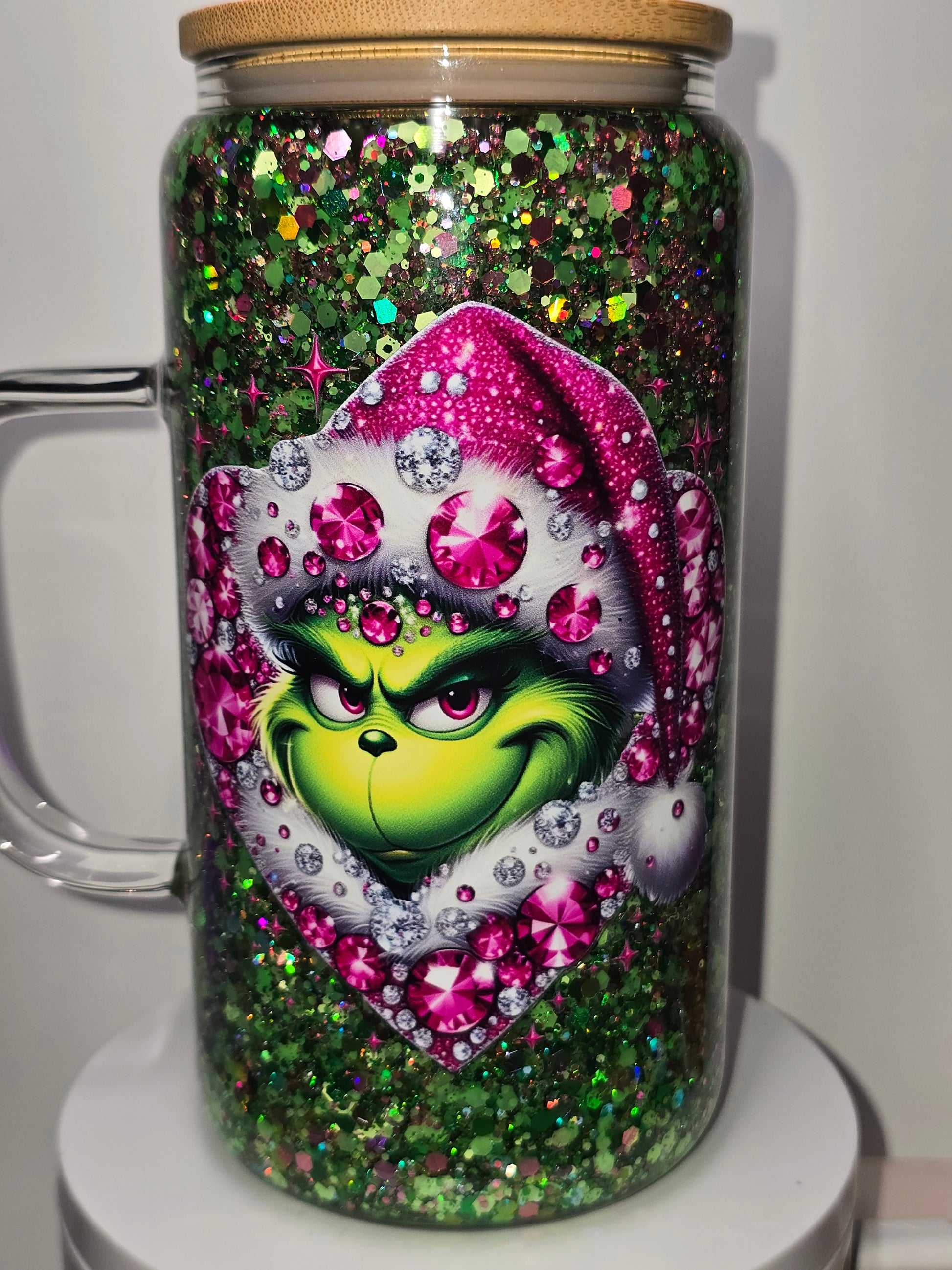 Mean Green with Pink Bling