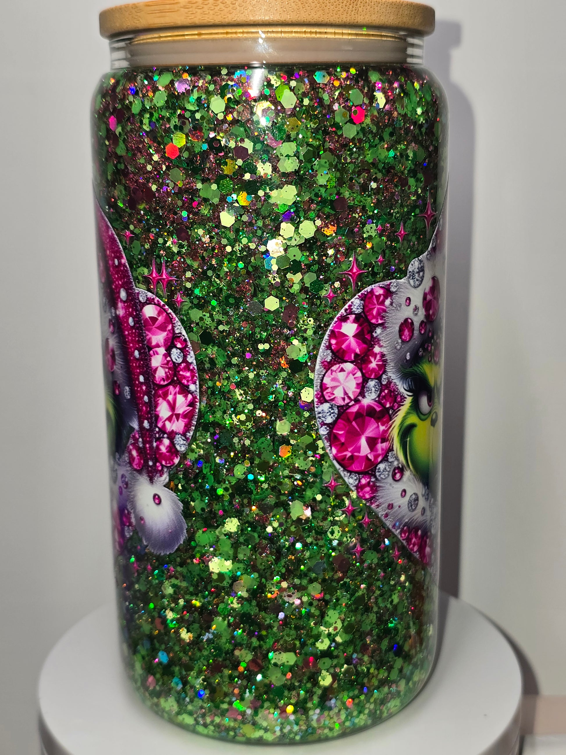 Mean Green with Pink Bling