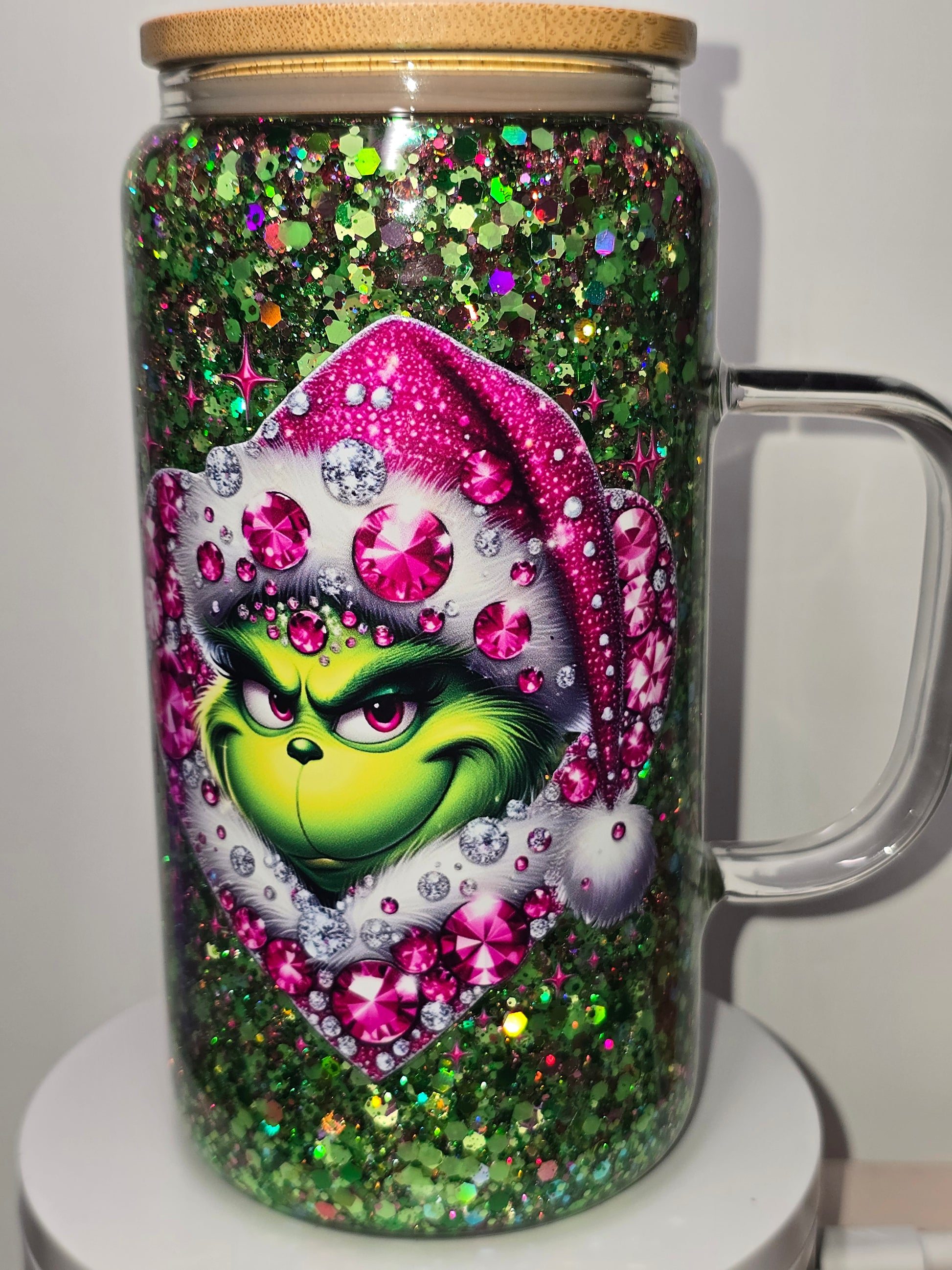 Mean Green with Pink Bling