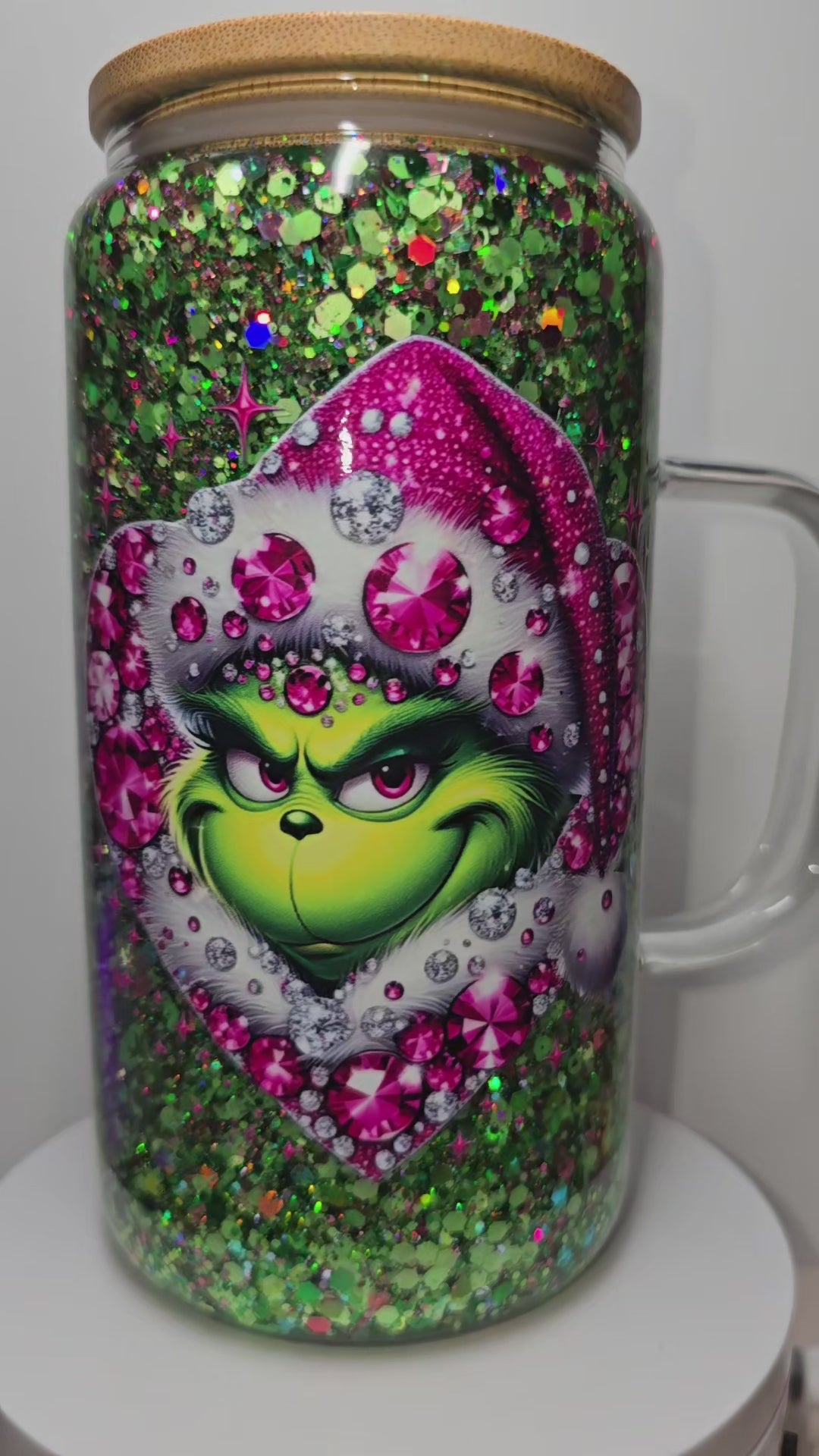 Mean Green with Pink Bling
